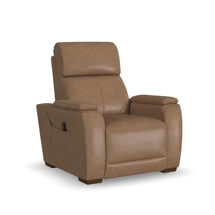 Flexsteel Vibe Fabric Power Recliner with Power Headrest, Lumbar, Heat, Massage & Pulse