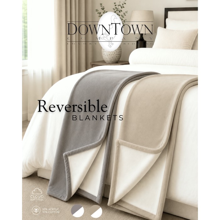 Downtown Company Reversible Blanket Cotton/Acrylic
