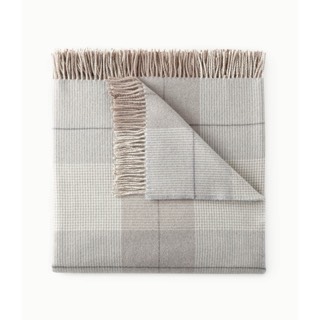 Peacock Alley York Merino Wool Plaid Throw Blanket