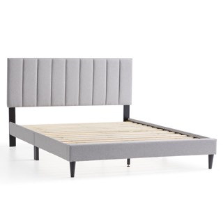 Malouf Lucid Upholstered Channel Tufted Platform Bed