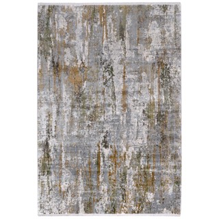 One World Furnishing Amber Gray, Gold Turkish Rug
