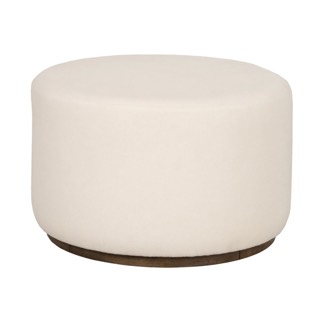 Flexsteel Lyra Ivory Fabric Pouf Ottoman