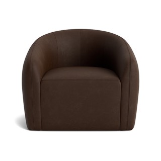 Bassett Garner Leather Barrel Swivel Chair
