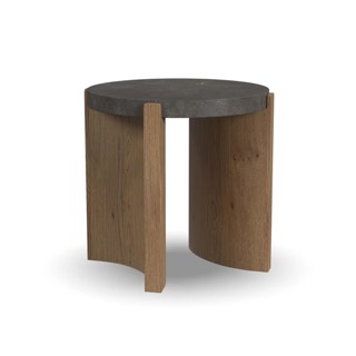 Flexsteel Eclipse Brown Round End table | Blue Stone Top