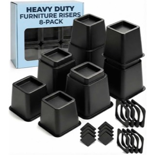 JMS Bed Risers 8 Pack Heavy Duty Non Slip