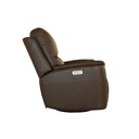 Flexsteel Henry Leather Power Swivel Gliding Recliner with Power Headrest, Lumbar, Heat & Massage Burnt Umber image 4