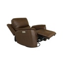 Flexsteel Henry Leather Power Swivel Gliding Recliner with Power Headrest, Lumbar, Heat & Massage Burnt Umber image 6