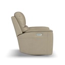 Flexsteel Henry Leather Power Swivel Gliding Recliner with Power Headrest, Lumbar, Heat & Massage Beige image 4