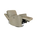 Flexsteel Henry Leather Power Swivel Gliding Recliner with Power Headrest, Lumbar, Heat & Massage Beige image 5