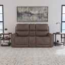 Flexsteel Carter Cappuccino Fabric Power Reclining Loveseat with Console & Power Headrests & Lumbar  image 2