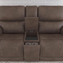 Flexsteel Carter Cappuccino Fabric Power Reclining Loveseat with Console & Power Headrests & Lumbar  image 5
