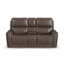 Flexsteel Carter Cappuccino Fabric Power Reclining Loveseat with Console & Power Headrests & Lumbar  image 3