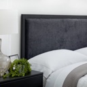 Malouf Metal Trim Upholstered Headboard Navy image 2