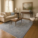 One World Furnishing Alboran Blue Power Loomed Turkish Rug Blue image 3