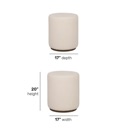 Flexsteel Lyra Fabric Pouf Ottoman Ivory image 3