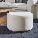 Flexsteel Lyra Ivory Fabric Pouf Ottoman Ivory image 2