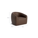 Bassett Garner Leather Barrel Swivel Chair Nubuck - 7232-8 image 3