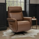 Flexsteel Haven Leather Power Swivel Recliner with Power Headrest, Lumbar, Heat, Massage & Ventilation | Zen R 367-72 | Riverstone image 2