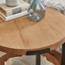 Flexsteel Millwork Brown Round End Table Rusitc Umber image 5