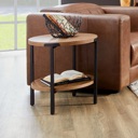 Flexsteel Millwork Brown Round End Table Rusitc Umber image 2