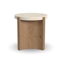 Flexsteel Eclipse Brown Round End table | White Oak Top White Oak image 4