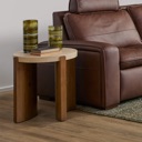 Flexsteel Eclipse Brown Round End table | White Oak Top White Oak image 2